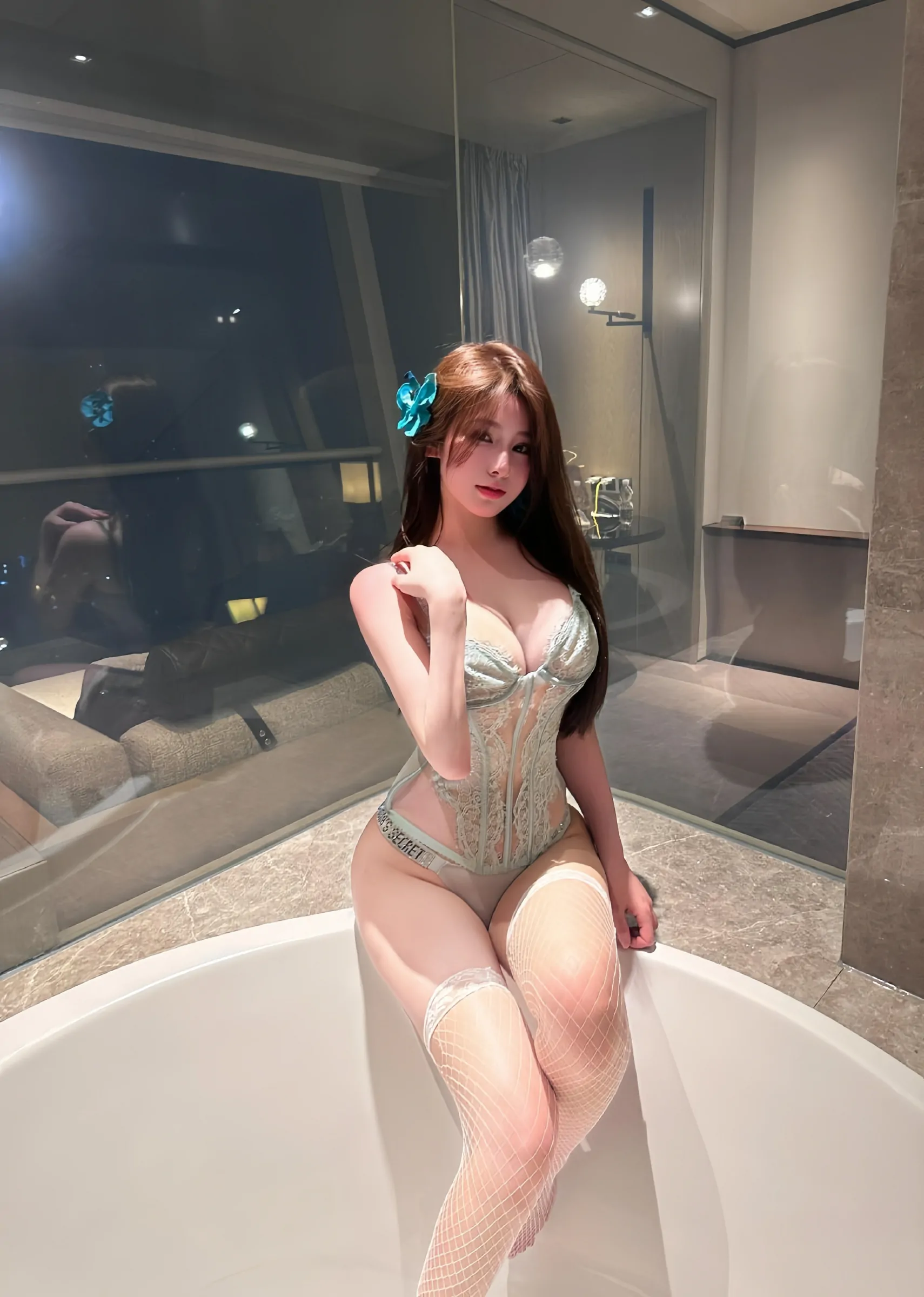 图片[3]-奔跑的晶螺儿 – 性感情趣蕾丝半腿白网丝 [24P]-密资库